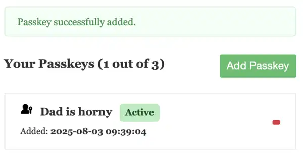 Passkey List